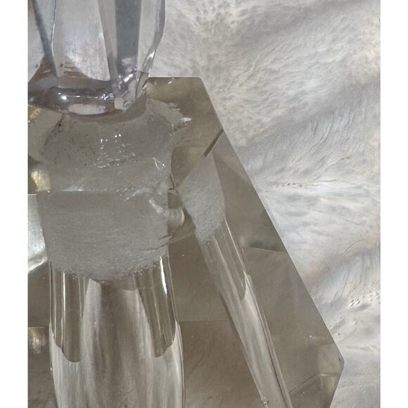 Set of 2 Crystal Lead Cut Clear Glass Perfume Bottles with Stoppers Vanity Decor - Picture 5 of 16